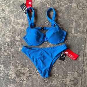 Vetchy Vibrant Blue Bikini Set medium top, small bottom